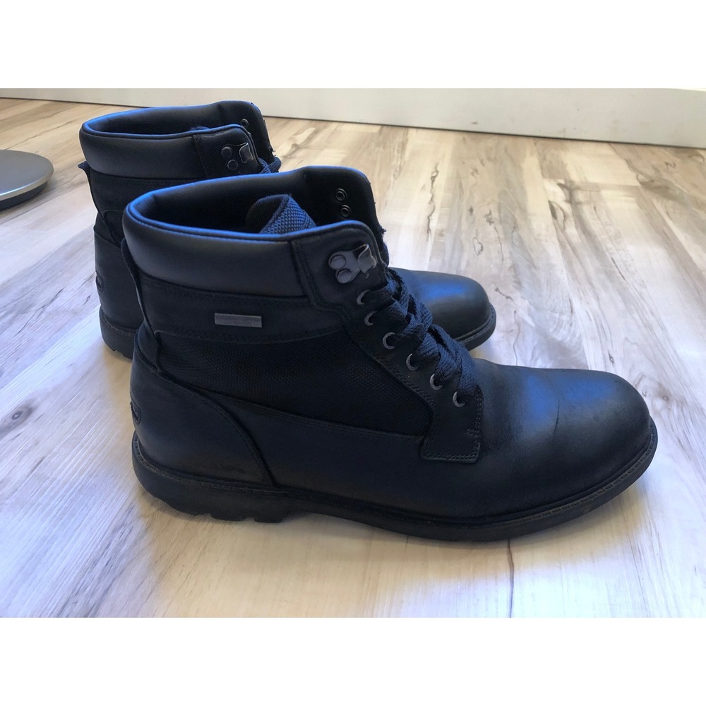 Rockport Men's Black Lace-Up Leather and Textile Boots - Picture 2 of 14